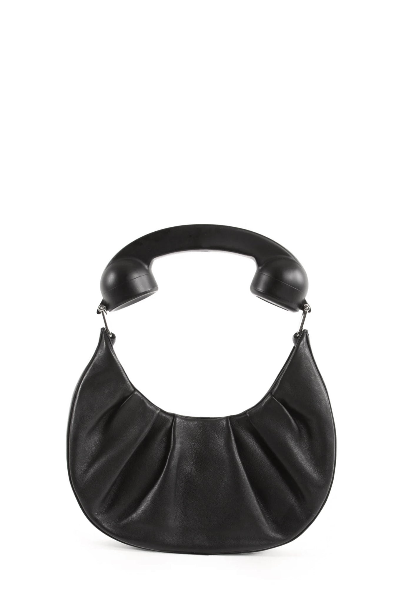 Puppets and Puppets Phone Hobo Bag, Black Leather