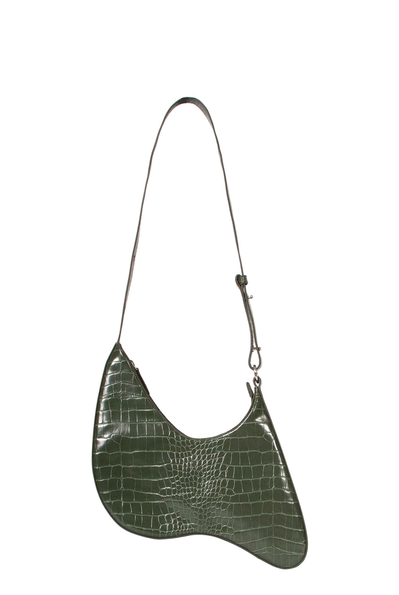 Puppets and Puppets Thing 2 Bag, Olive Faux Croc