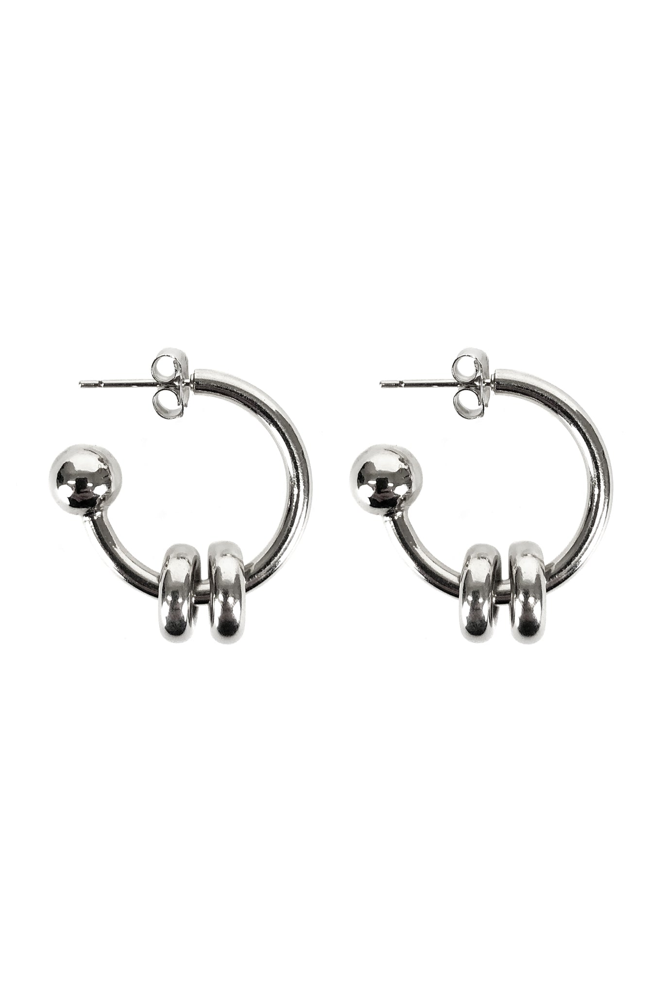 Justine Clenquet Alan Earrings, Palladium - BACK IN STOCK