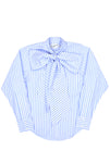 Vaquera Bow Buttondown, Blue Stripe