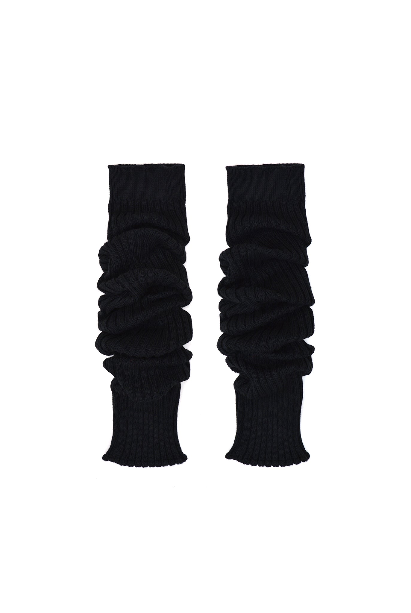 Cozy Outing Waffle Knit Leg Warmers In Black